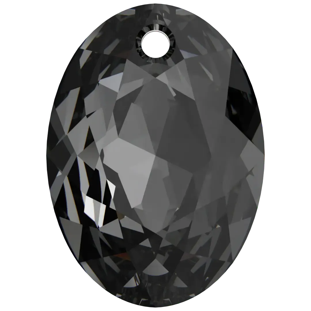Swarovski Pendants Elliptic Cut (6438) Crystal Silver Night