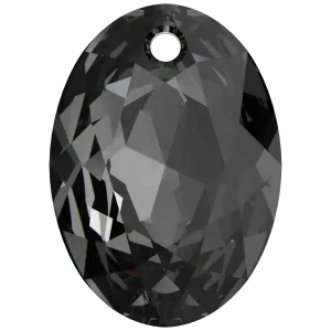 Swarovski Pendants Elliptic Cut (6438) Crystal Silver Night