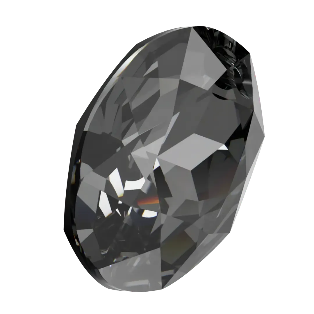 Swarovski Pendants Elliptic Cut (6438) Crystal Silver Night