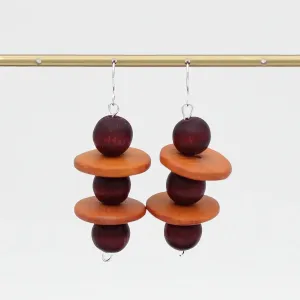 SYLCA Brown and Orange Contemporary Earring