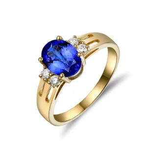 Tanzanite Diamond Ring 1.1ct 14kt Gold Ring