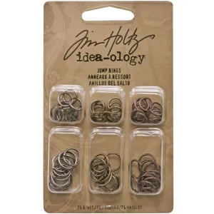 Tim Holtz Idea-Ology - Metal Fasteners - Jump Rings - 75 Pieces
