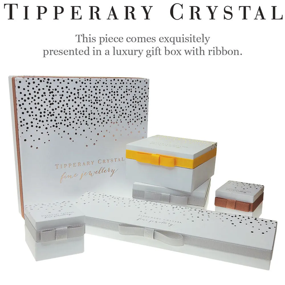 Tipperary Crystal Part Stone Set Infinity Pendant Rose Gold