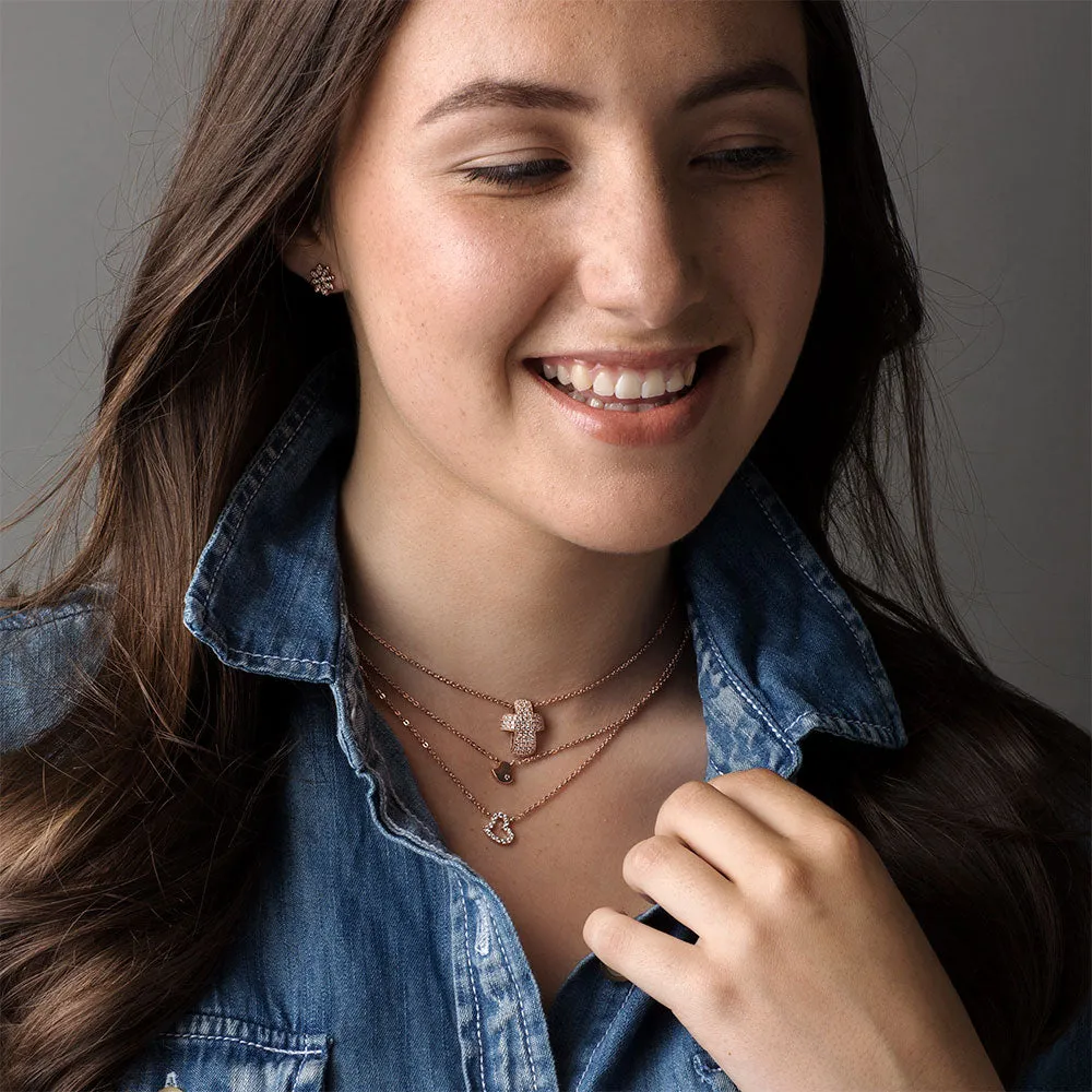 Tipperary Crystal Rose Gold Double Heart Pendant