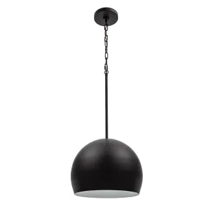 Tivoli 12" Dome Pendant Light in Matte Black
