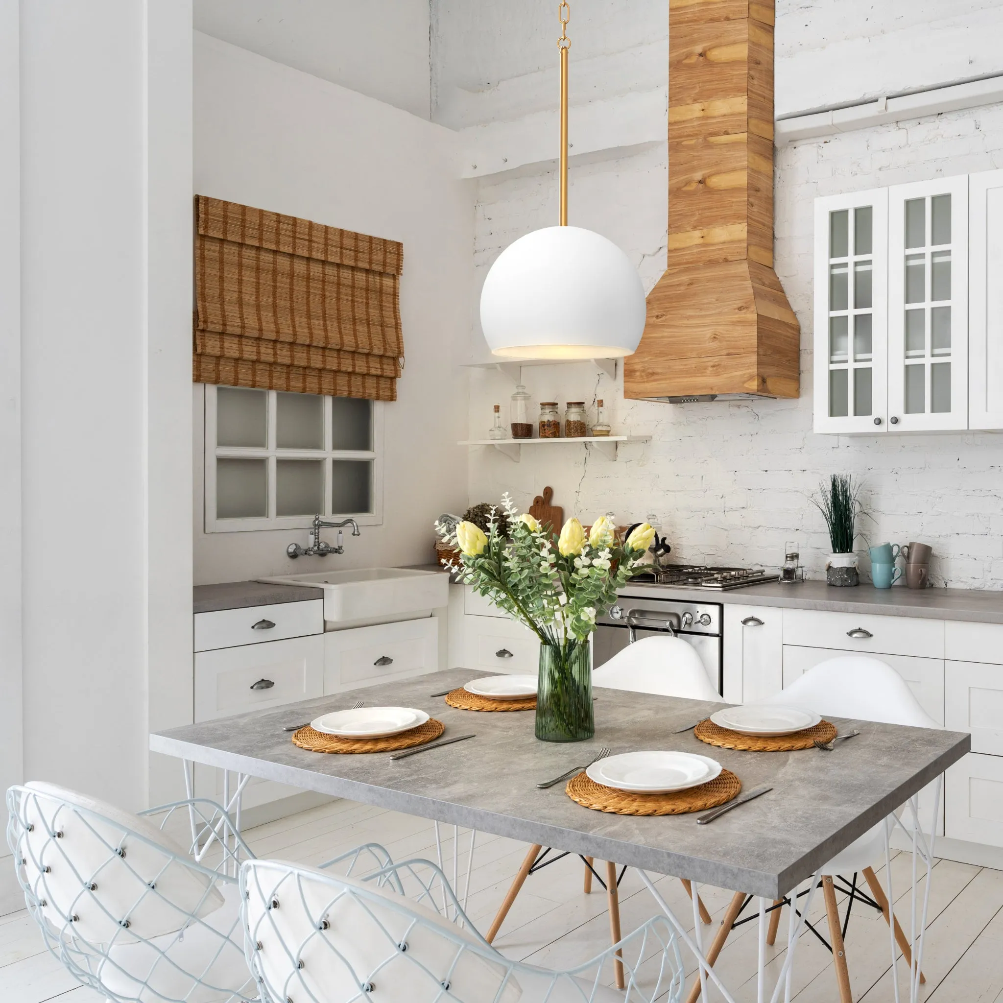 Tivoli 12" Dome Pendant Light in Matte White