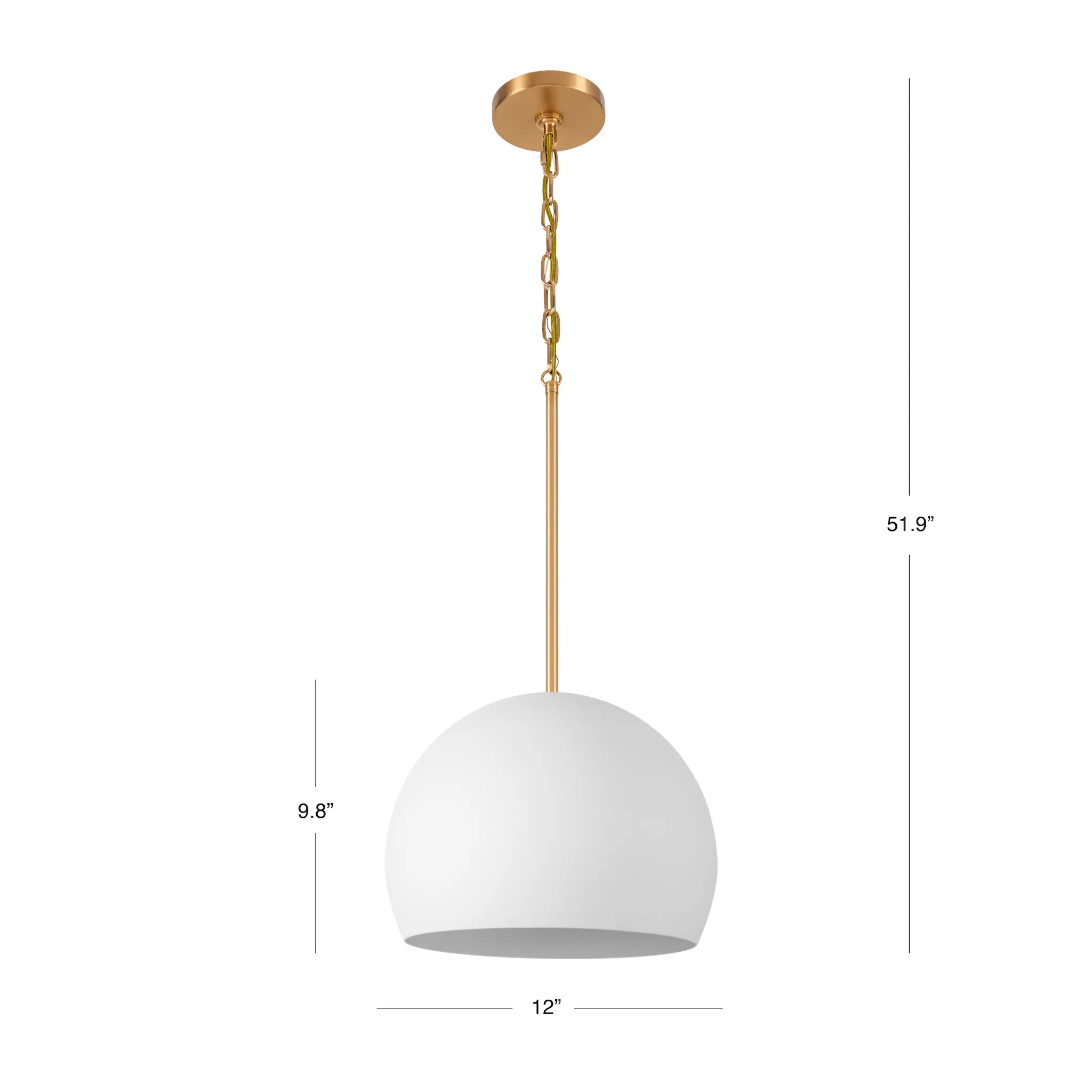 Tivoli 12" Dome Pendant Light in Matte White