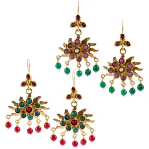 Turkish Delights Earrings: Sunburst Chandelier Drops