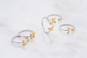 Two Tone Y Initial Ring