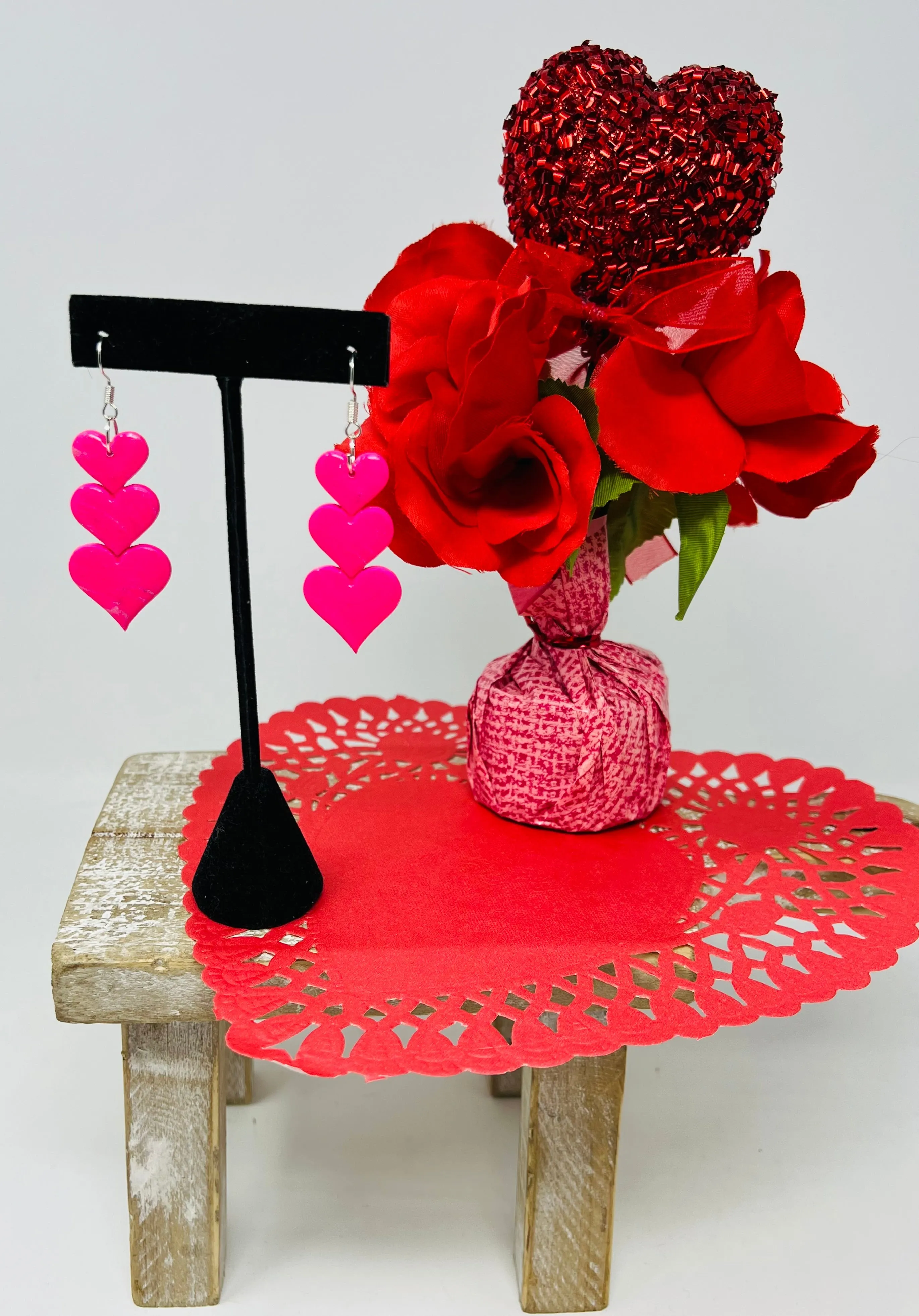 Valentine Tiered Clay Earrings