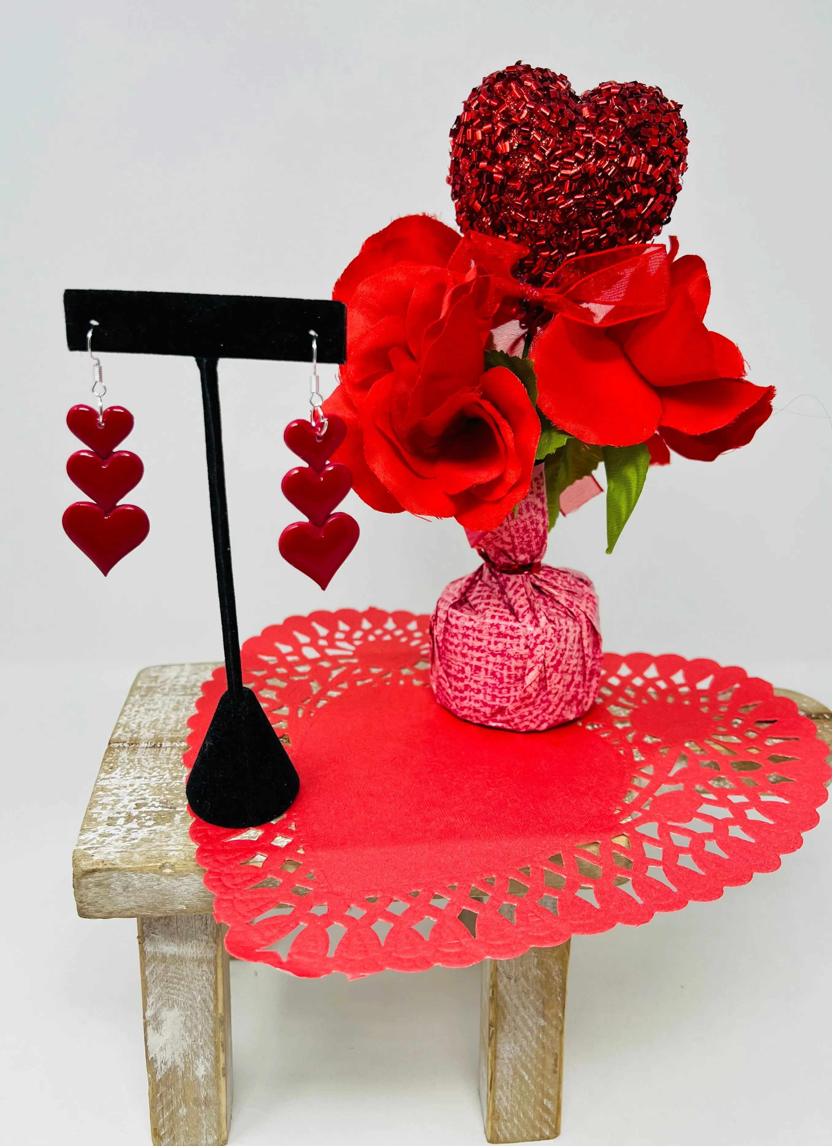 Valentine Tiered Clay Earrings