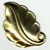Vintage Stamped Brass Leaf Pendant. 20x33mm. Sold in Pairs. One left-facing and one right facing. b9-0850