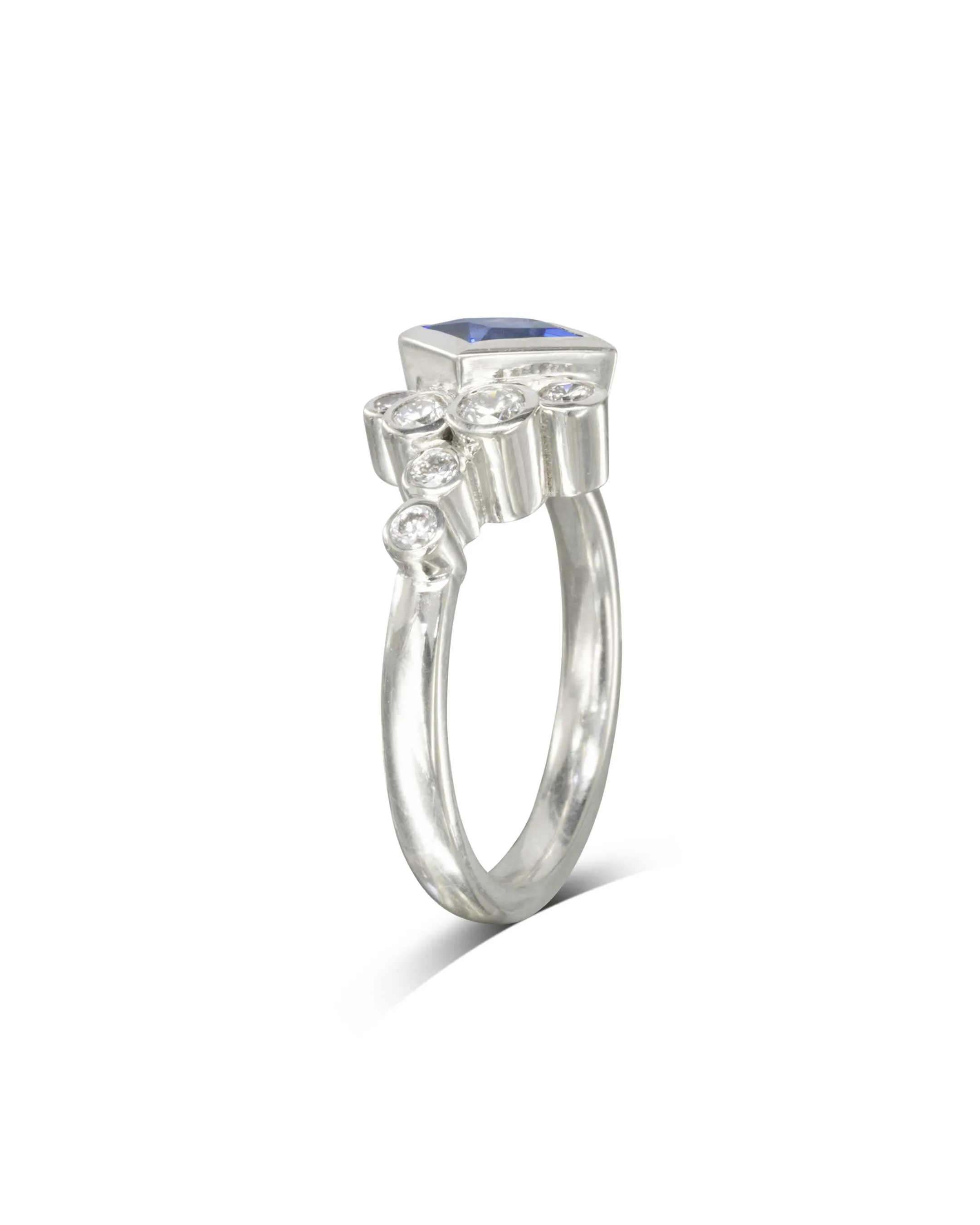 Water Bubbles Tanzanite and Diamond Ring