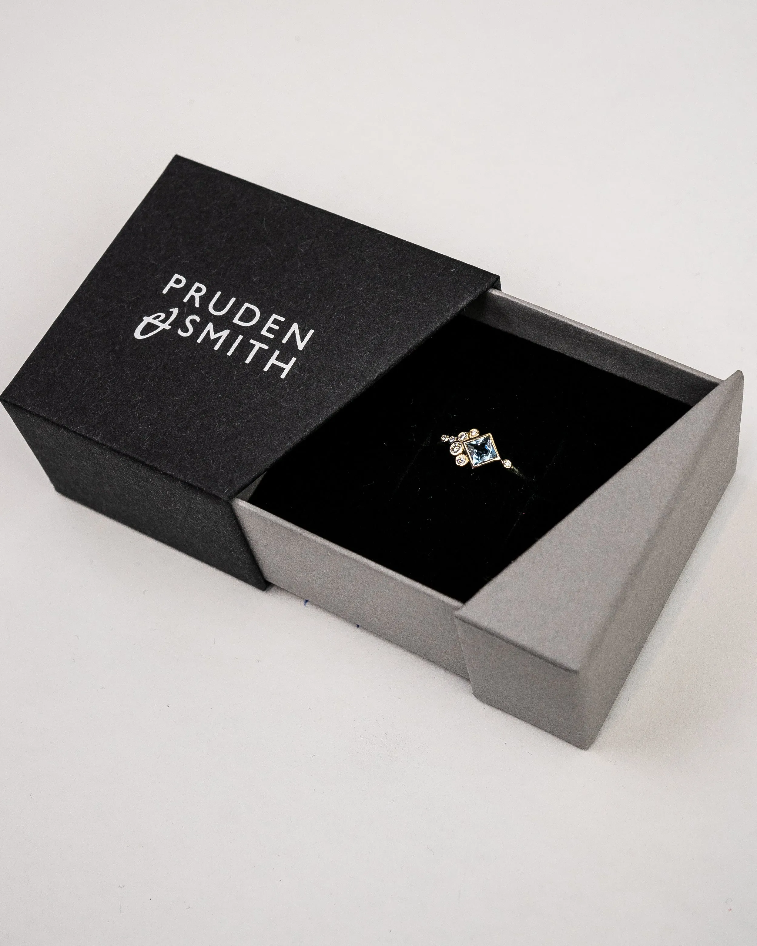 Water Bubbles Tanzanite and Diamond Ring
