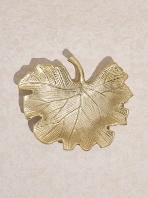 Westside Home Gold Leaf-Shaped Decorative Platter