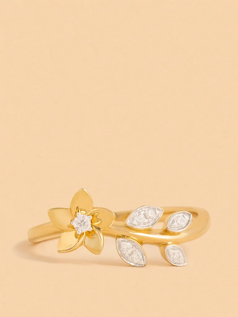 Westside X Pome Gold Floral Solitaire Ring
