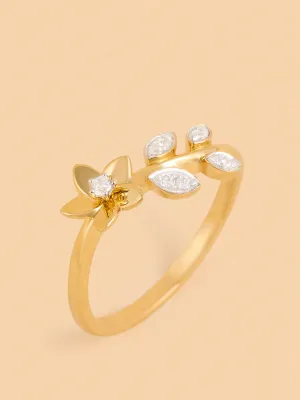 Westside X Pome Gold Floral Solitaire Ring