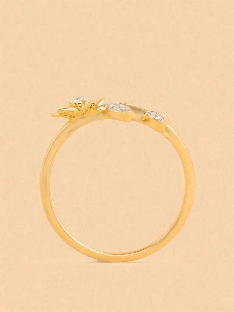 Westside X Pome Gold Floral Solitaire Ring