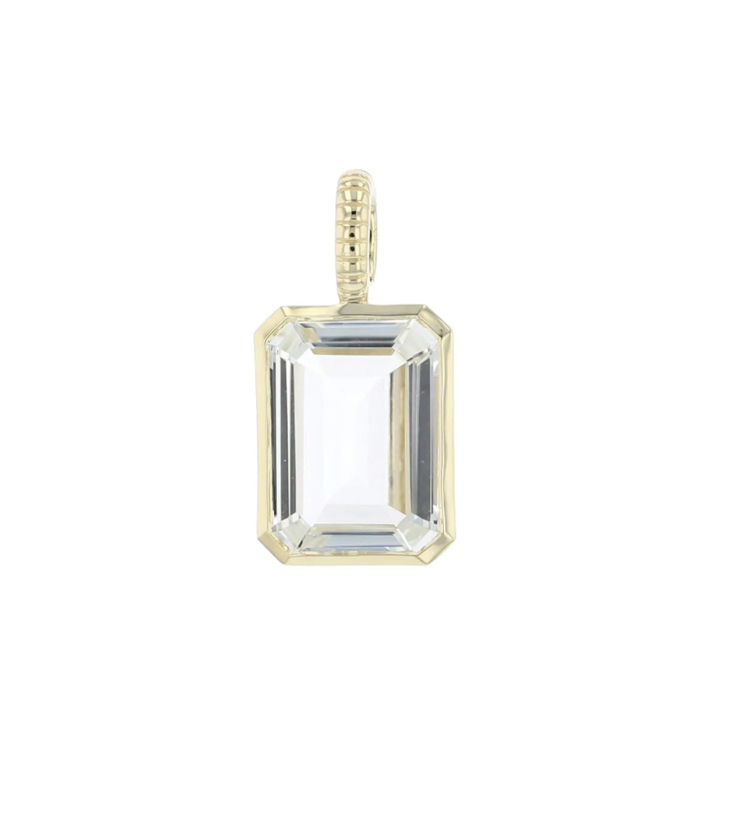 White Topaz Emerald Cut DETACHABLE Jollie Pendant