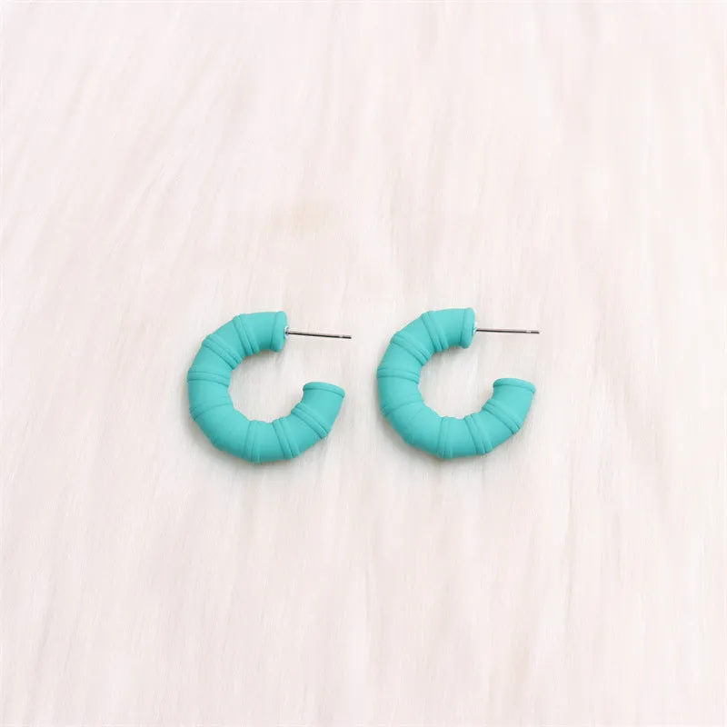 Wholesale Colorful Bamboo C-ring Acrylic Earrings