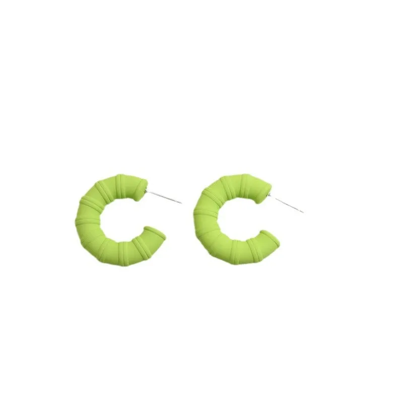 Wholesale Colorful Bamboo C-ring Acrylic Earrings