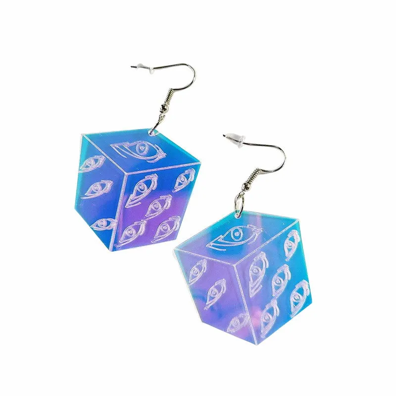 Wholesale Rainbow Colorful Eyes Acrylic Earrings