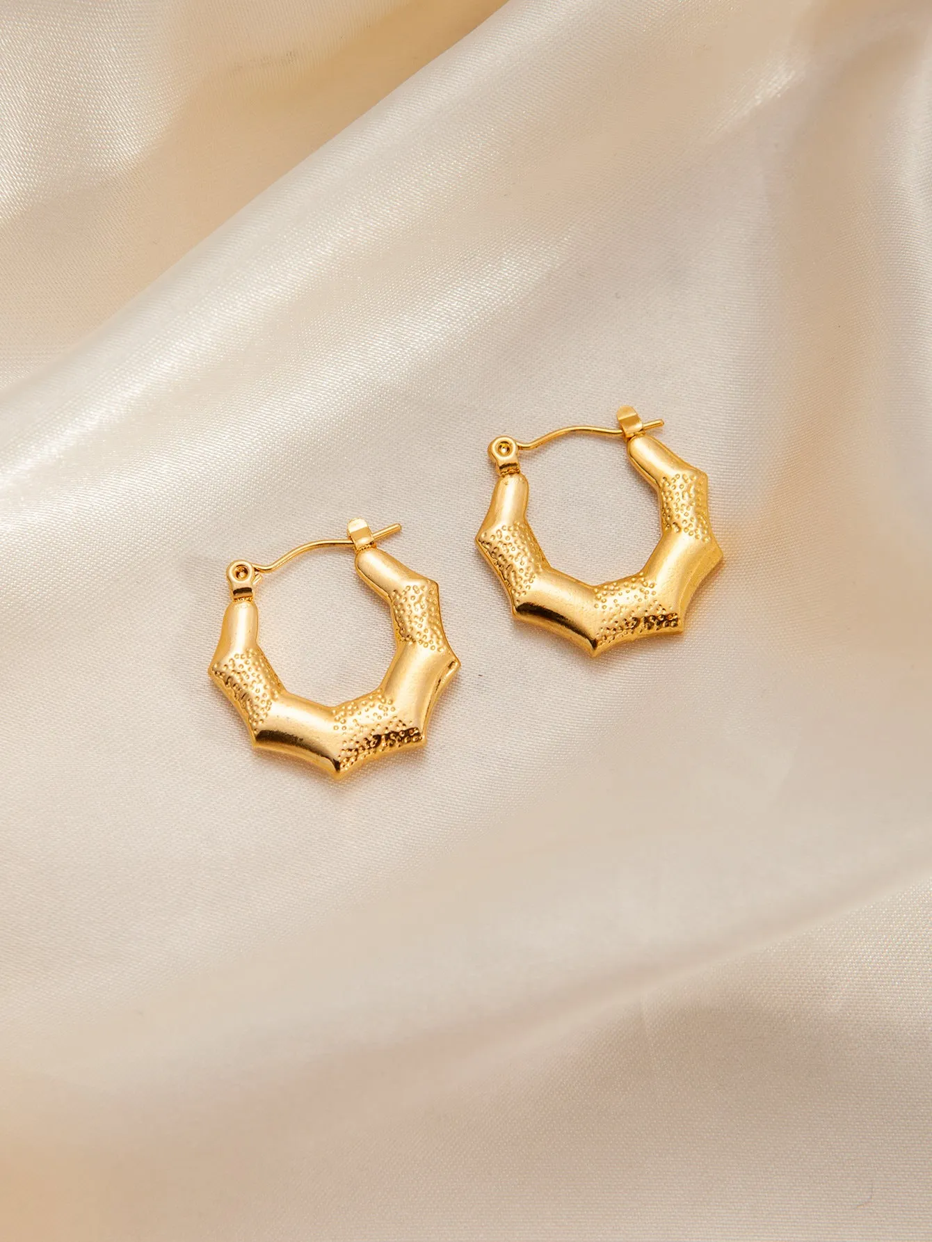 Wholesale Trendyy Metal Titanium Steel Geometric Glossy Retro Versatile Stainless Steel Earrings