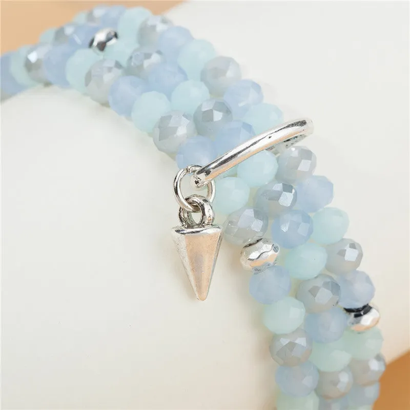 Women's Natural Stone Multi-layer Crystal Bracelet