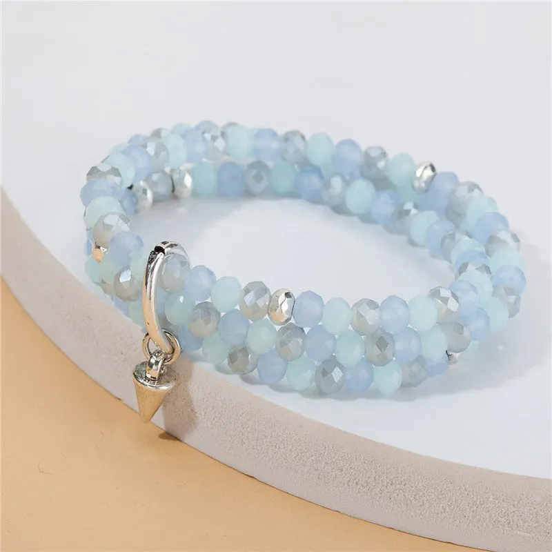 Women's Natural Stone Multi-layer Crystal Bracelet