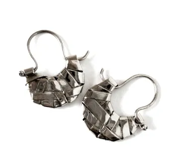 woven flat loop earrings